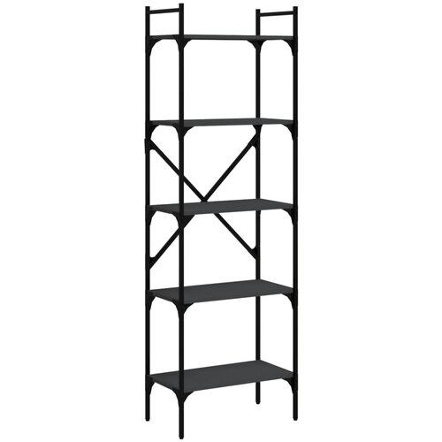 Maison Chic Knjižna omara - Knjižni regal 5-nadstropna črna 56x31,5x174 cm inženirski les, (21725197) Slike