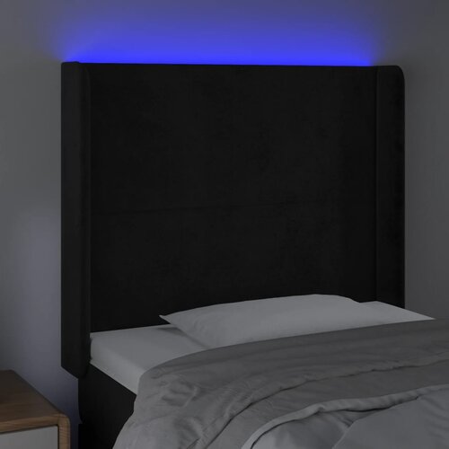  LED uzglavlje crno 83x16x118/128 cm bar&amp;scaron;unasto Slike