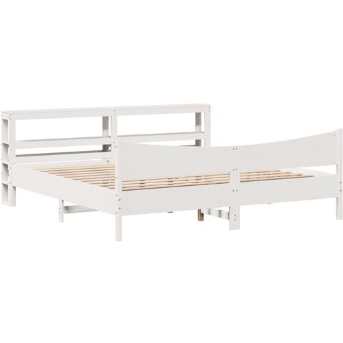 vidaXL Okvir kreveta s uzglavljem bijeli 180 x 200 cm masivna borovina Cene