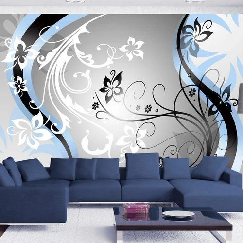  tapeta - Art-flowers (blue) 150x105