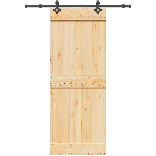vidaXL Klizna vrata s priborom za montažu 80 x 210 cm masivna borovina Cene