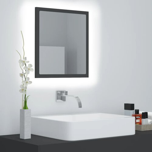 vidaXL LED kopalniško ogledalo sivo 40x8,5x37 cm iverna plošča Cene