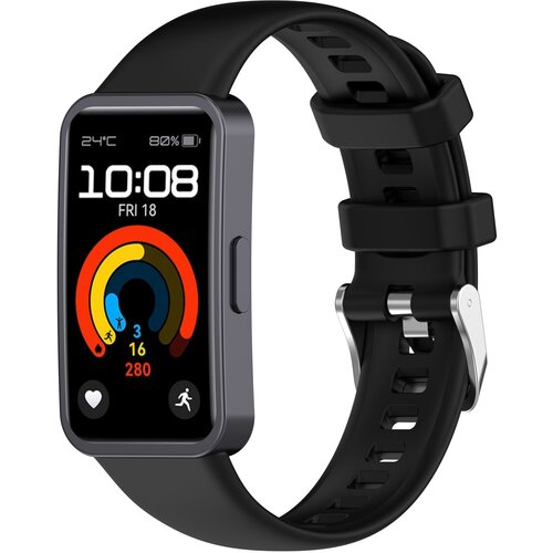 INF Mehak silikonski pa&scaron;ček za uro Huawei Band 10/9/8 (kovinska zaponka) Black, (21872258) Cene