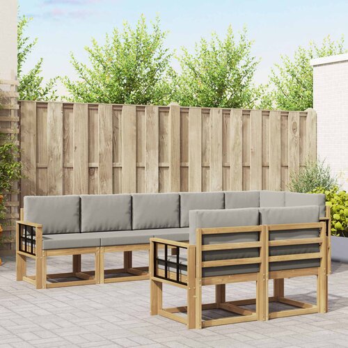  Set vanjskih sofa 8 kom. Bijela i svjetlosiva Smeđa 306 x 128,5 x 73 cm Cene