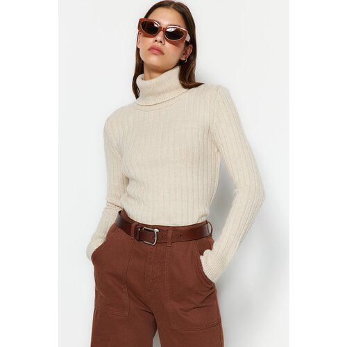 Trendyol Sweater - Beige - Regular fit Cene