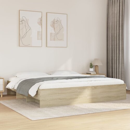 vidaXL Okvir za krevet boja hrasta 200x200 cm od konstruiranog drva Cijene