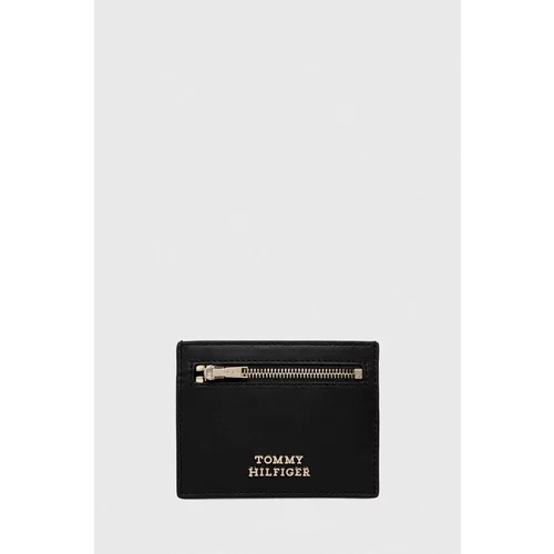 Tommy Hilfiger Usnjena denarnica ženski, črna barva