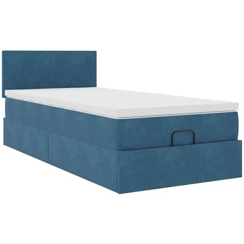 VidaXL Okvir kreveta s madraca tamnoplavi 90x190cm bar&amp;scaron;unasti Slike