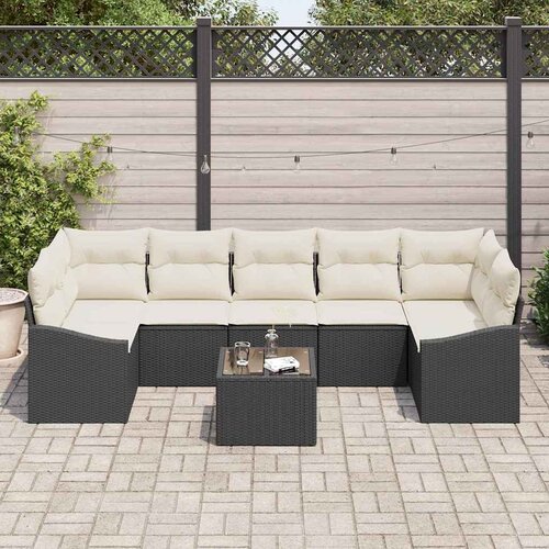  Set sofe s jastukom Crna i Krema 55 x 55 x 37 cm poliratan Slike