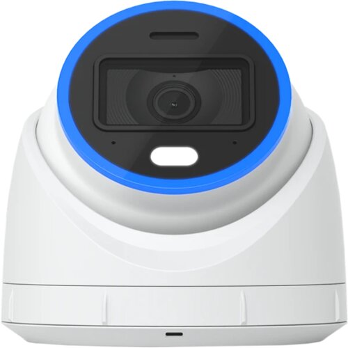 Ubiquiti UVC-G6-Turret-W All-weather, tamper-resistant 4K PoE camera with a 11.8" 8MP image sensor, Multi-TOPs AI Engine, and 3-axis manual Cene