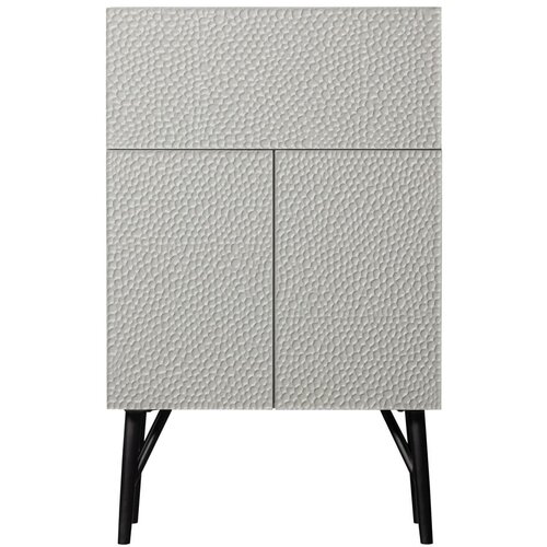 BePureHome Svijetlo siva vitrina za vino od masivnog manga 90x146 cm Carved – Cijene