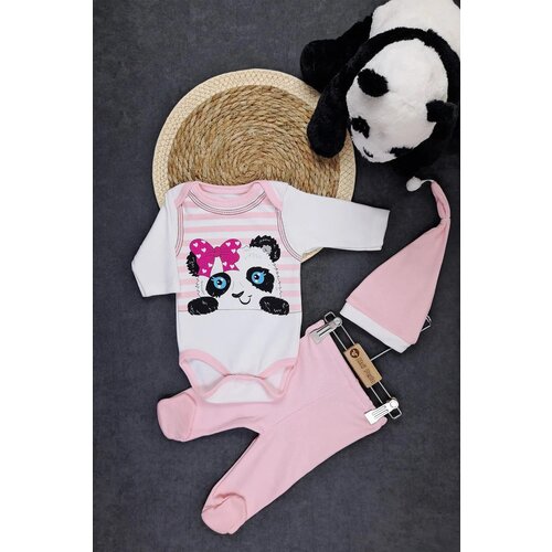 Dewberry 90479 Unisex Newborn 3 Piece Clothing Set-PINK Slike