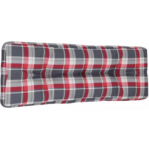 Jastuk za palete crveni karirani 120 x 40 x 12 cm od tkanine