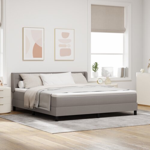  Postelja z vzmetnico z vzmetnico Taupe 200 x 180 cm Poliester, (5000141955) Cene