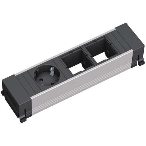 Bachmann napojni modul power frame 1xšuko + 2xprazan slot srebrno-crni Cene