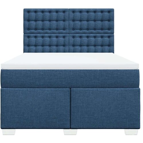 VidaXL Krevet s oprugama i madracem plavi 160x200 cm od tkanine Slike