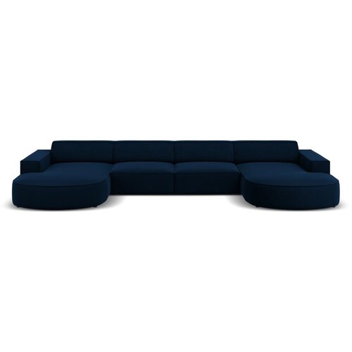 Micadoni Home Kutna garnitura od plavog bar&amp;scaron;una (u &amp;quot;U&amp;quot;) Jodie - Slike