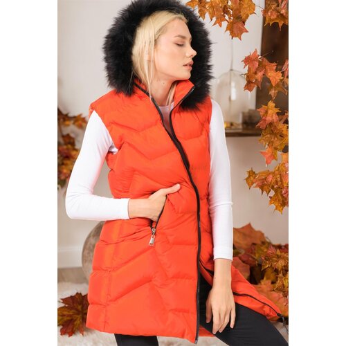 Dewberry Z6761 LADIES&amp;#039; VEST-LIGHT ORANGE Slike