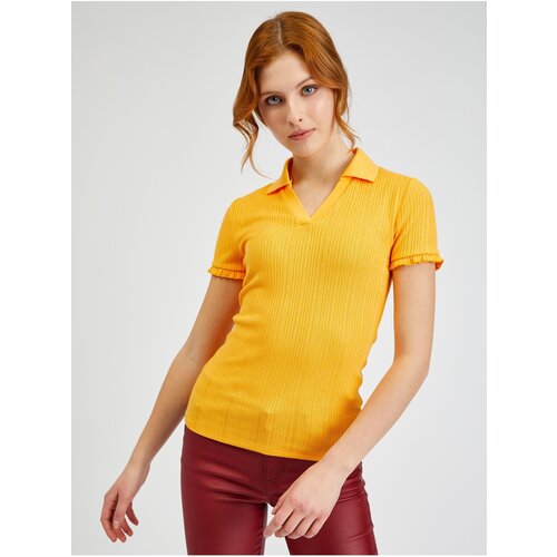 Orsay Yellow Womens Ribbed Polo T-Shirt - Women Cijene