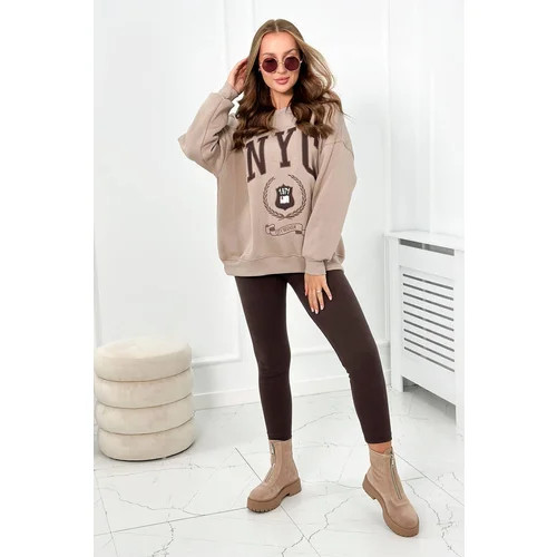 Kesi Cotton set insulated sweatshirt + dark beige leggings