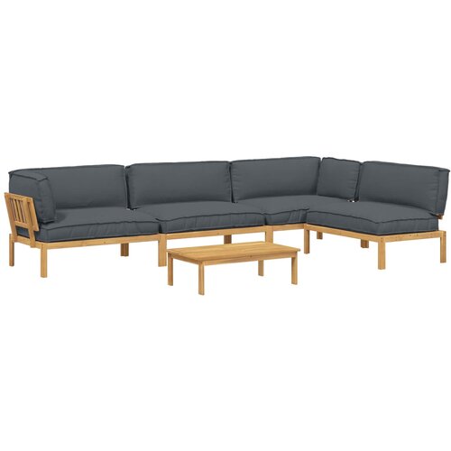 VidaXL Kavčna garnitura z blazino 5 pcs Antracit Masiven les akacije, (5000263198) Slike