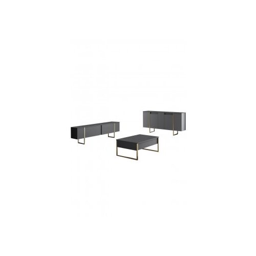Hanah home luxe - anthracite, gold walnutgold console Slike