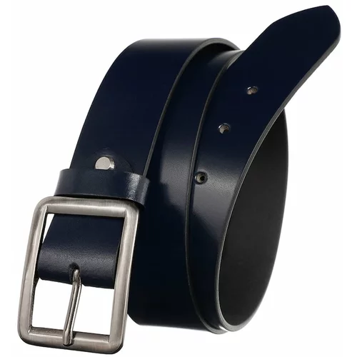 Fashion Hunters Women's navy blue wide belt made of natural leather