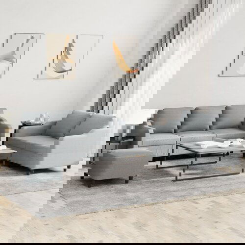 VidaXL 3-dijelni set sofa s jastucima svjetlosivi od tkanine Slike