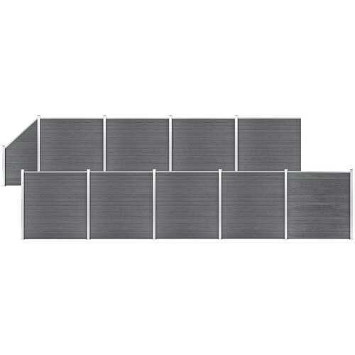 vidaXL set WPC ograda 9 kvadratnih + 1 kosa 1657 x 186 cm sivi Cijene