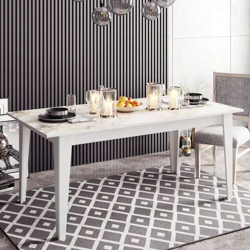 Hanah home Trpezarijski sto Polka 180x76,8x90cm Beli Slike