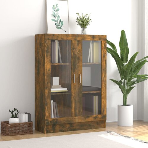 vidaXL Vitrina boja dimljenog hrasta 82,5 x 30,5 x 115 cm drvena Cijene
