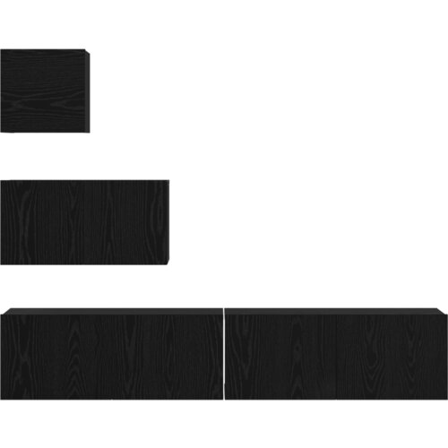 VidaXL TV Kabinet za Zid s policom s pohranom s vratima 4 pcs Crni hrast Slike