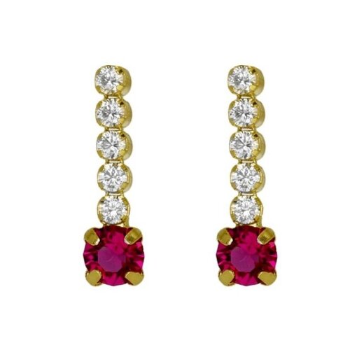 Victoria Cruz shine fuchsia gold mindjuše sa swarovski kristalima ( a4669-21dt ) Slike