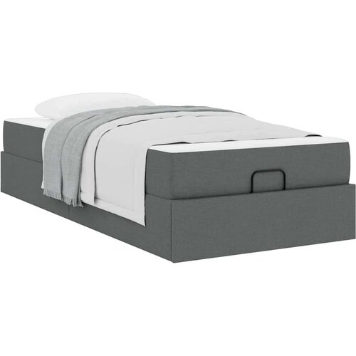 VidaXL krevetna konstrukcija tamno siva 100 x 200 cm tkanina Slike