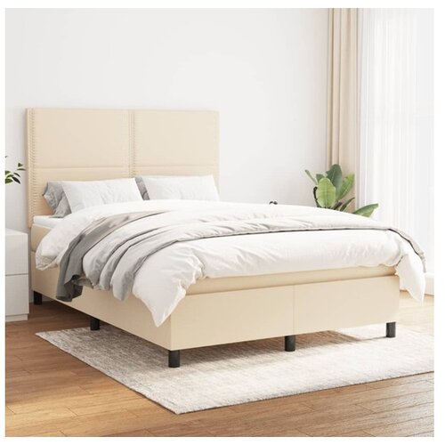 vidaXL Krevet s oprugama i madracem krem 140 x 190 cm od tkanine Cijene