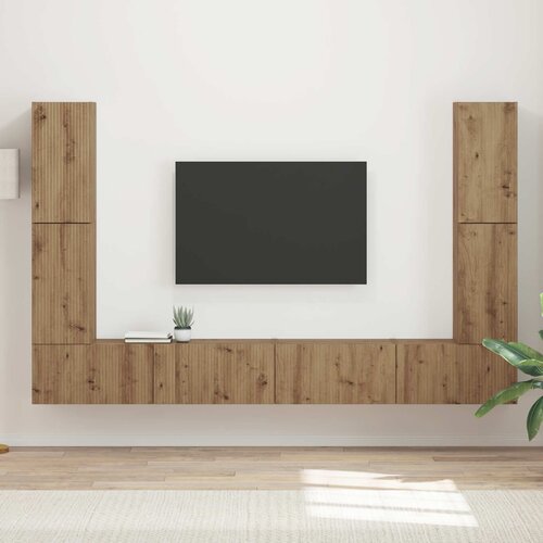  Set TV komoda 8 pcs Umjetnički hrast Konstruirano drvo Cijene