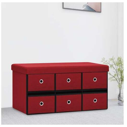 Sklopiva klupa za pohranu boja vina 76x38x38 cm umjetno platno Cijene