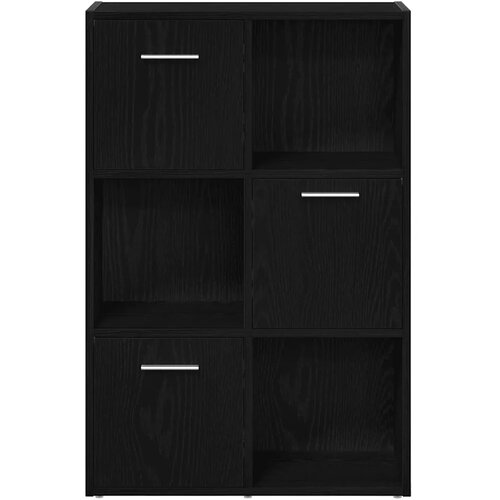  Ormar za knjige/Pregrada za sobu crni hrast 60 5 x 30 x 90 cm inženjerski drvo - Crni hrast Slike