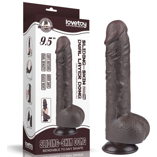 Lovetoy 2024 Dildo Lovetoy Sliding Skin Dual Layer Black 9,5'' Cene