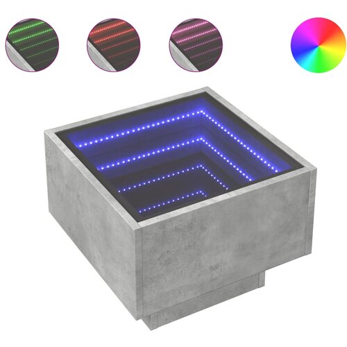 Maison Chic Nočna mizica - Nočna omarica - Nočna miza z neskončnimi LED betonsko siva 40x40x30 cm, (21690414) Cene