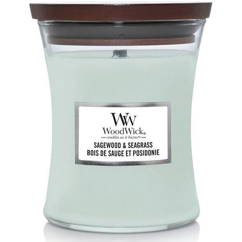 WoodWick Sagewood &amp;amp; Seagrass 275 g mirisna svijeća Slike