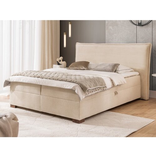 Ropez Bež boxspring postelja s prostorom za shranjevanje 140x200 cm Lysa &amp;ndash; Slike