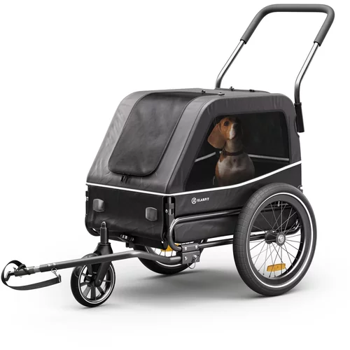 Klarfit Goldie S Hybrid, prikolica za bicikl za pse, za male/srednje pse, poliesterska mreža