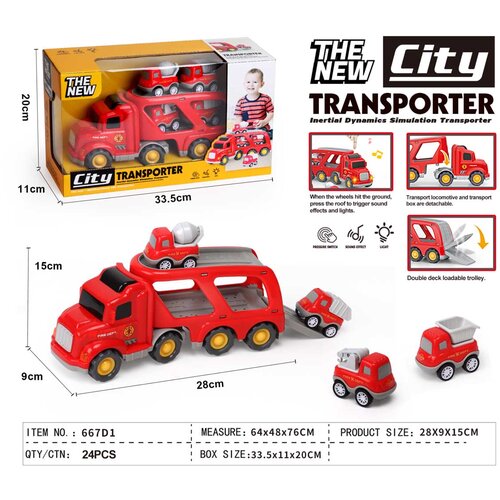  Set of Vehicles: Tow Truck + Fire Trucks Cene