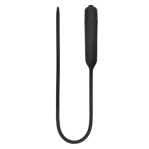 SuperLove Vibrating Extra Long Silicone Urethral Sounding Black