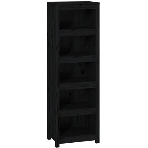 Maison Chic Knjižna omara - Knjižni regal črna 50x35x154 cm trdna borovina, (21725440) Slike