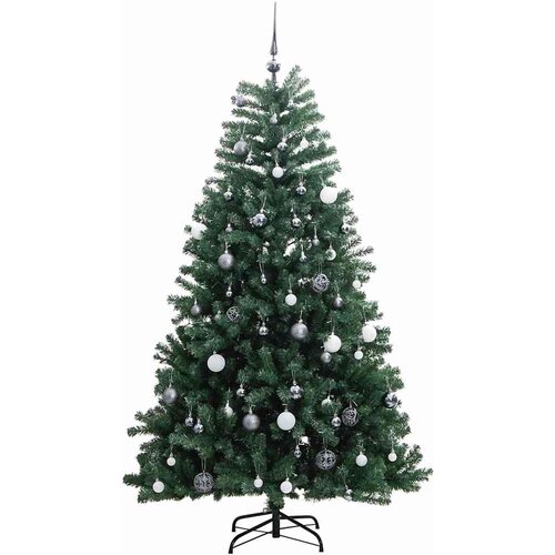  Umjetno božićno drvce 300 LED sa &amp;scaron;arkama i kuglicama 240 cm Slike
