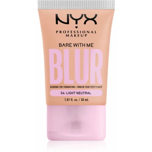 NYX Professional Makeup Bare With Me Blur Tint vlažilni tekoči puder odtenek 04 Light Neutral 30 ml