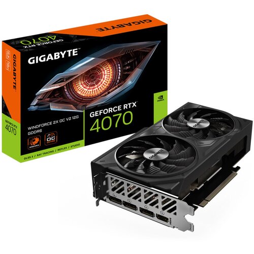 Gigabyte grafična kartica nvidia RTX4070 windforce 2X oc - 12GB GDDR6 (GV-N4070WF2OCV2-12GD), (21564048) Slike