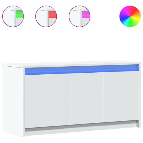 Maison Chic TV omarica - TV stojalo - Televizijska omarica z LED bela 100x34x50 cm inženirski les, (21699868) Slike